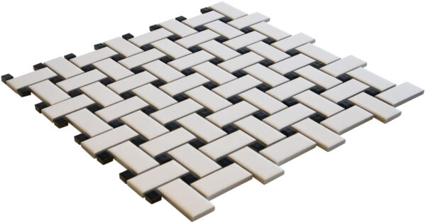 Paris Basket Weave PABW140925 White and Black